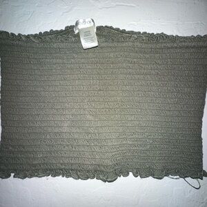 Green Smocked Tube Top
